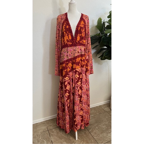 Free People Floral Tilda Maxi Dress - Red and Pink - Picture 3 of 11